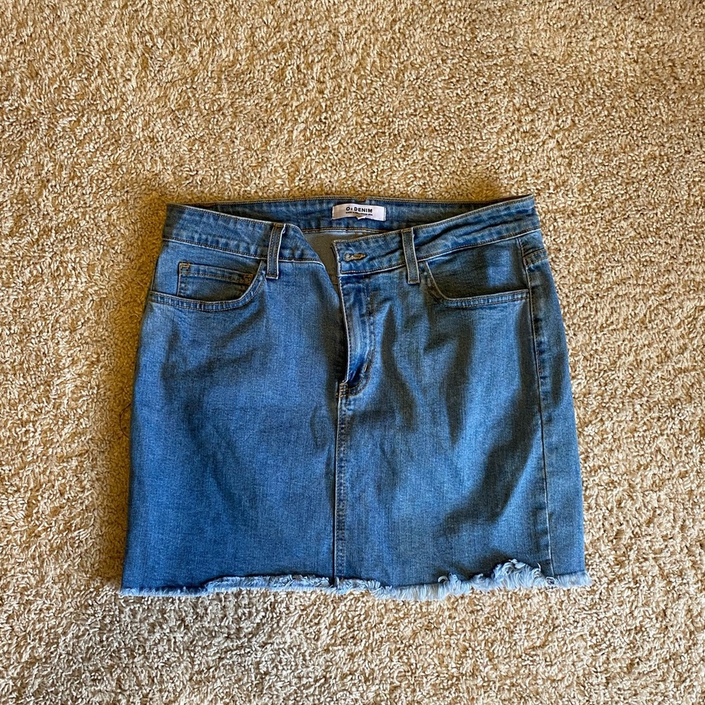 Medium wash denim skirt
